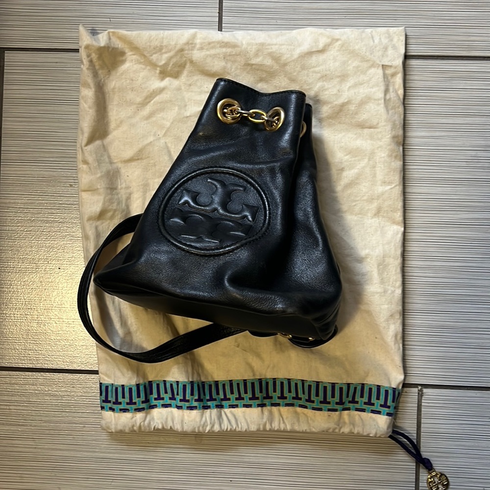 Tory Burch, black leather mini bag